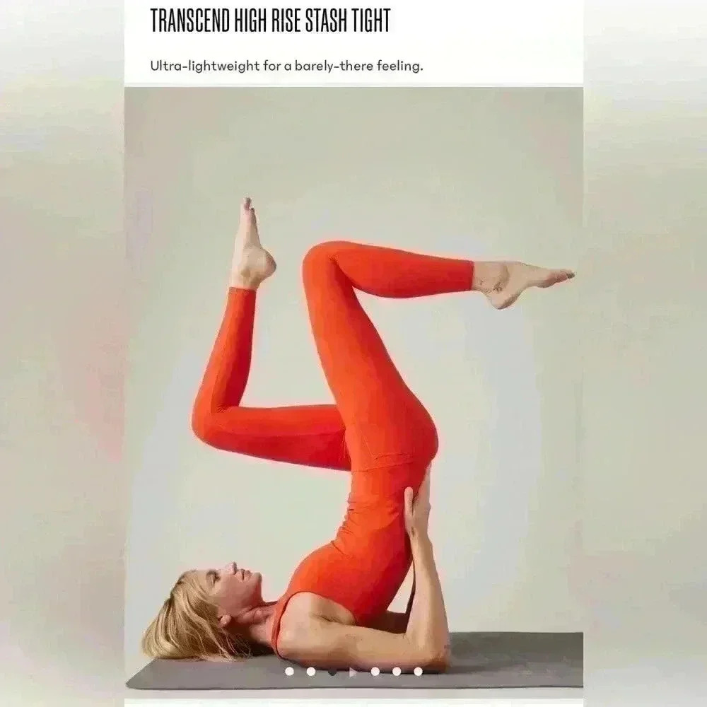 Athleta TRANSCEND HIGH RISE STASH TIGHT, red, small - Picture 3 of 4